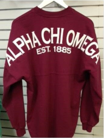 *Spirit Football Jersey Alpha Chi Omega - Wine with White writing with ...