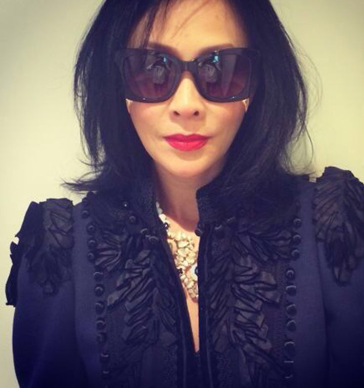 Actress Carina Lau 劉嘉玲 wears REVE by RENE Sweet suck sunglasses