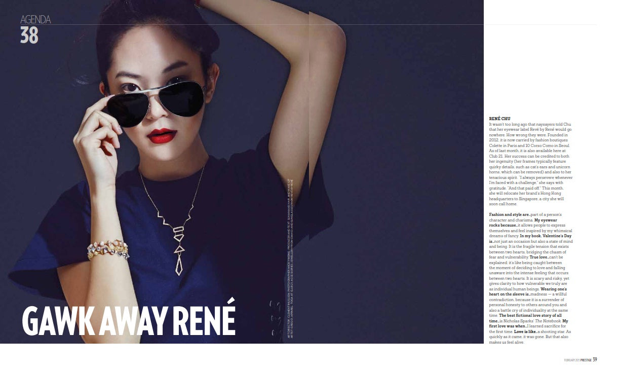 REVE by RENE featured on PRESTIGE