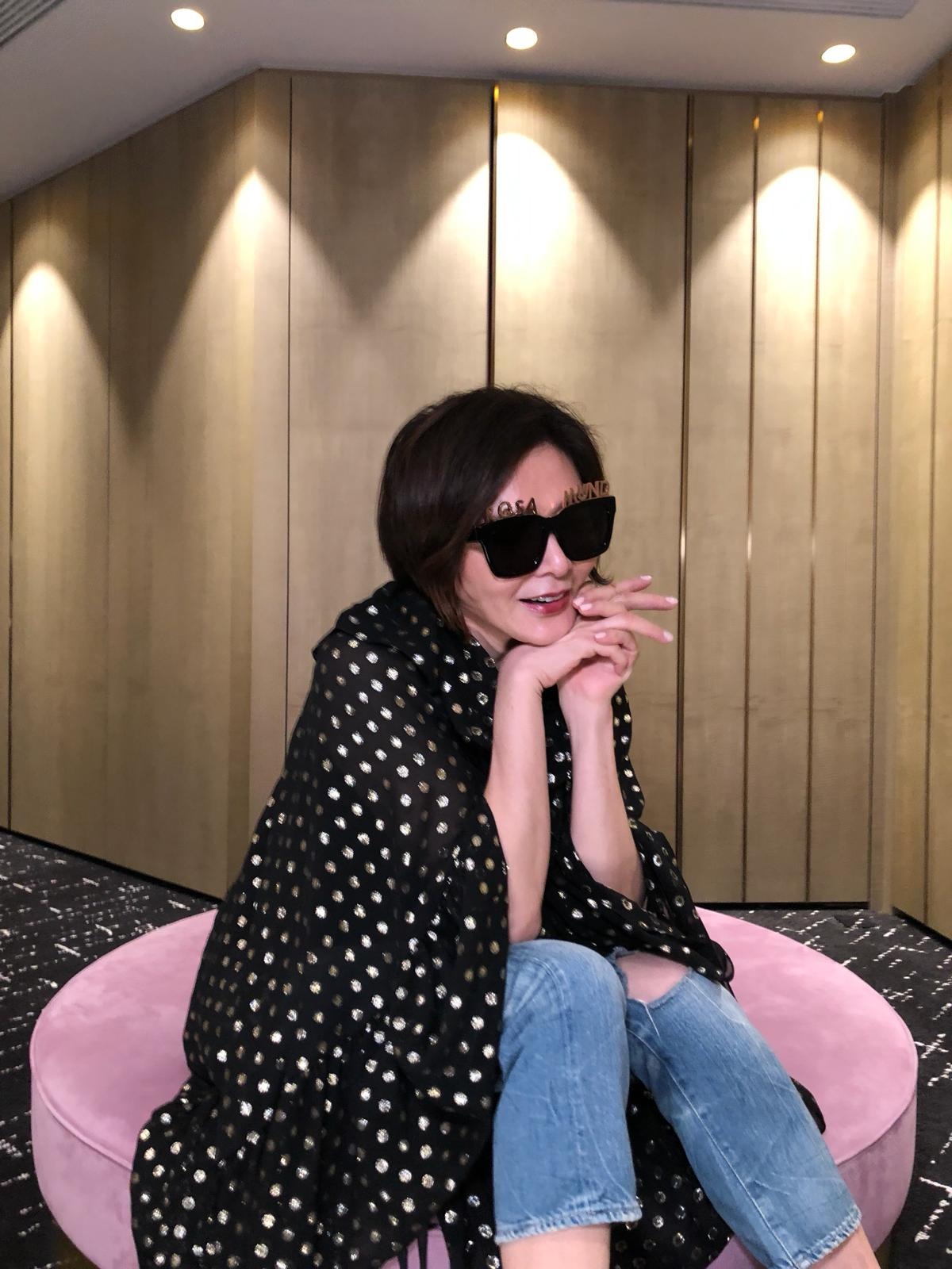 Rosamund Kwan 關芝琳 wears REVE by RENE alphabet sunglasses