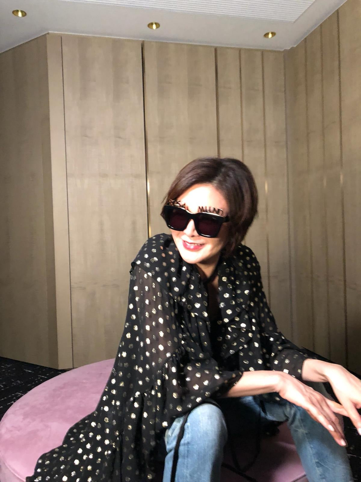 Rosamund Kwan 關芝琳 wears REVE by RENE alphabet sunglasses