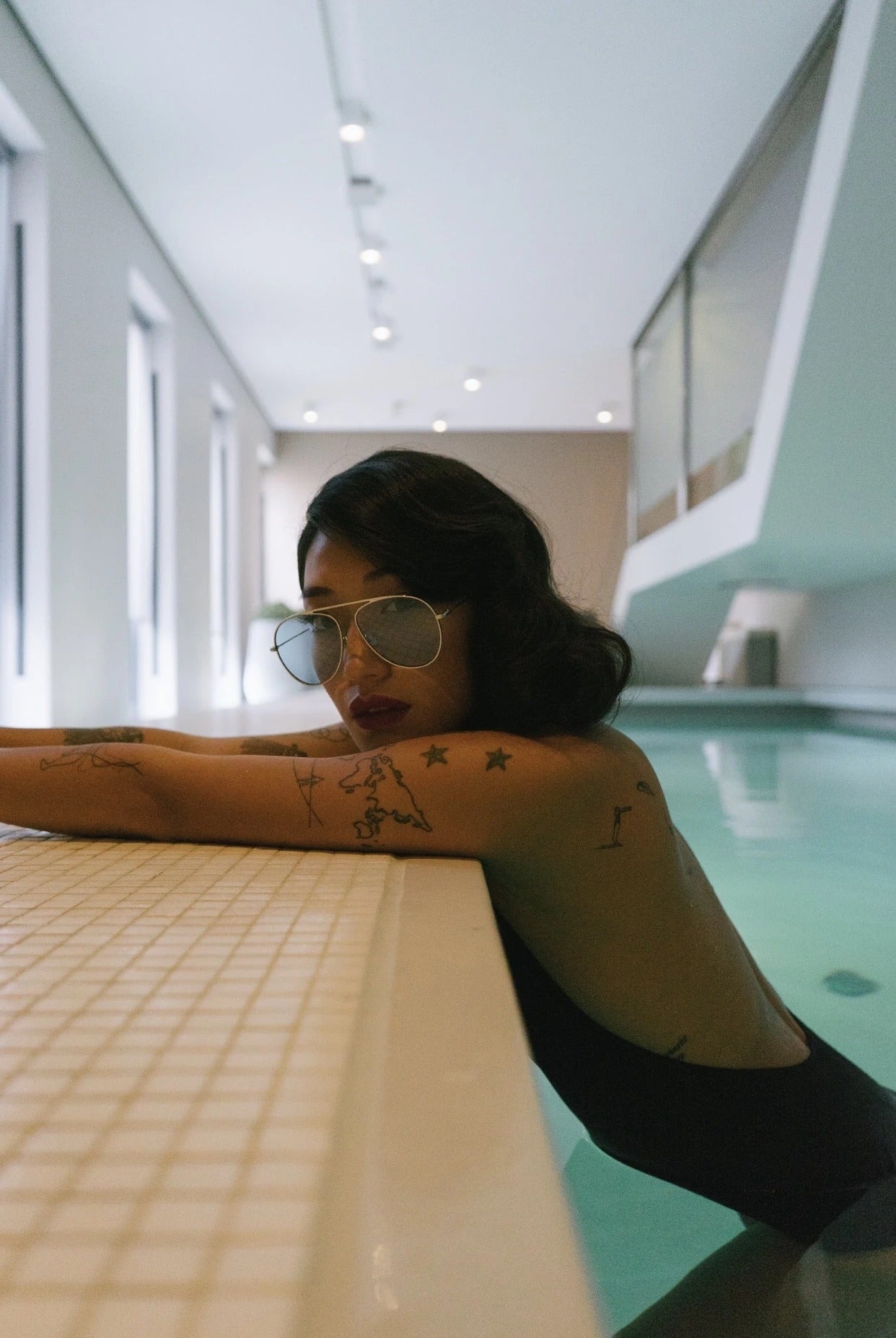 DJ Peggy Gou wears REVE by RENE Jellybean Green sunglasses. 