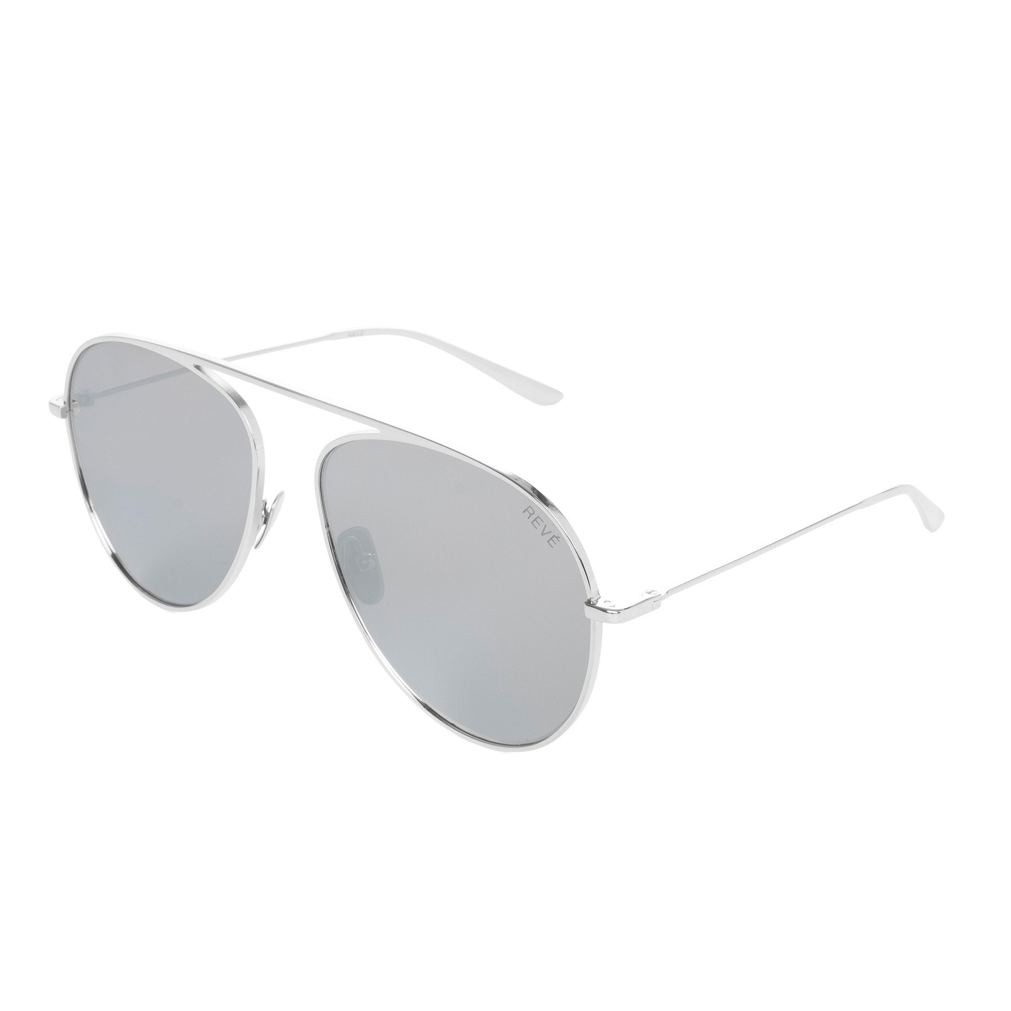 REVE by RENE glimpse aviator sunglasses | Silver sunglasses