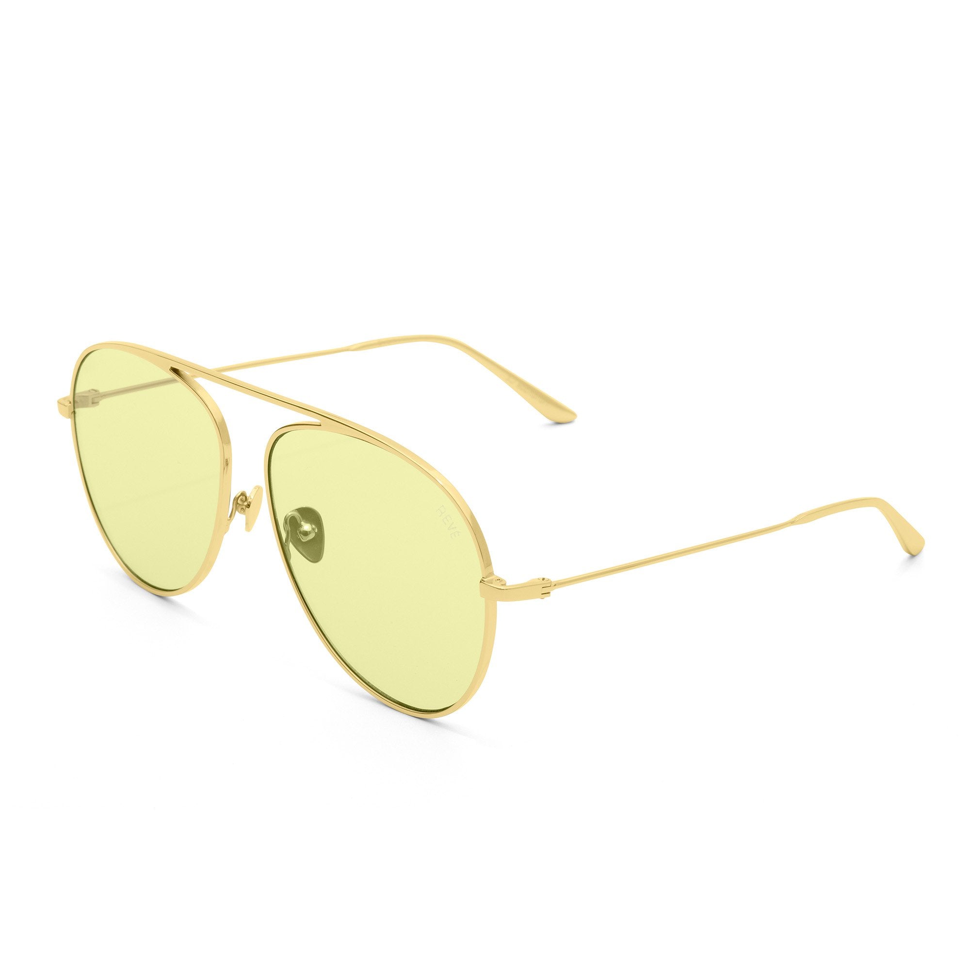 REVE by RENE jellybean aviator sunglasses | yellow sunglasses