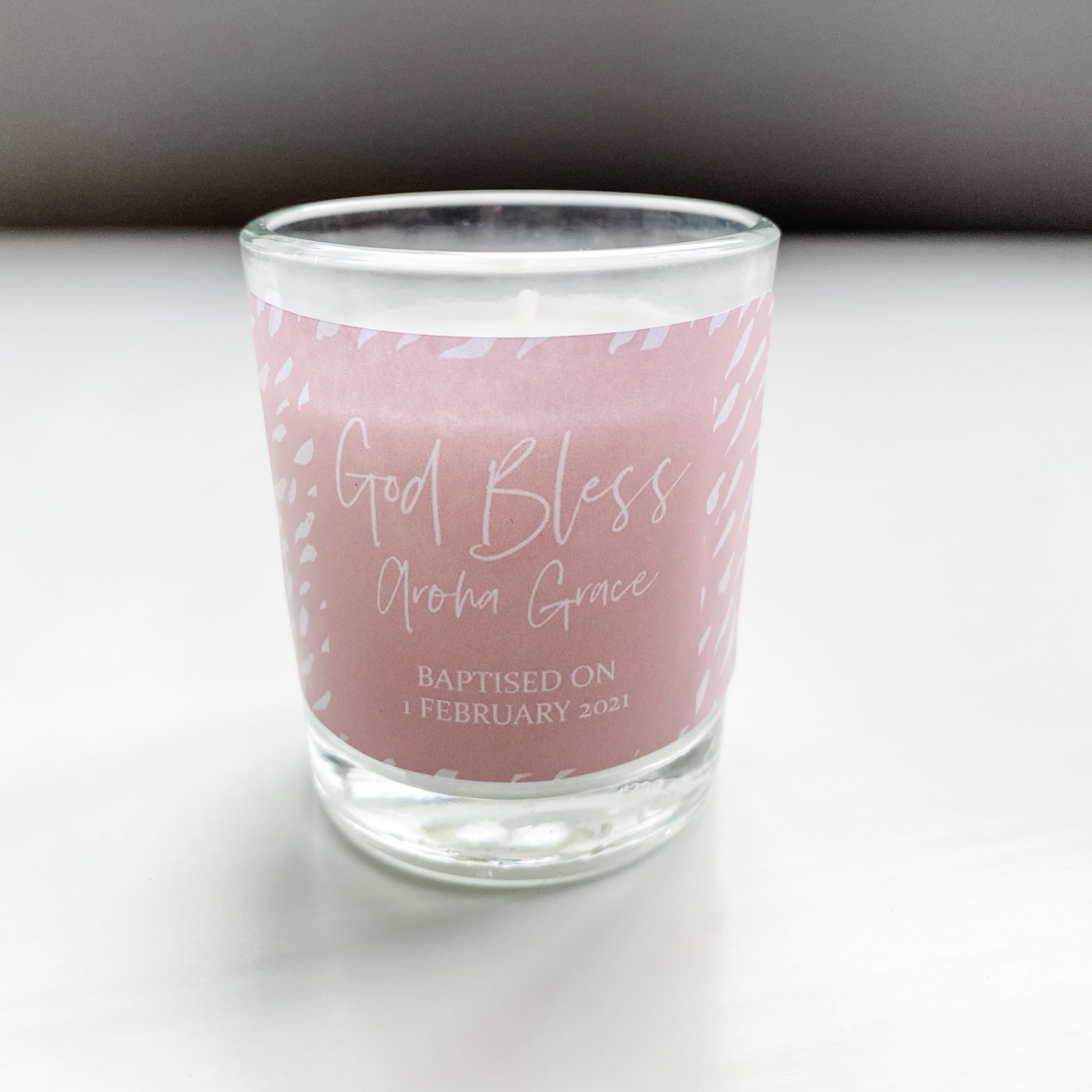 Personalised Mini Candle favours: Abstract Spots