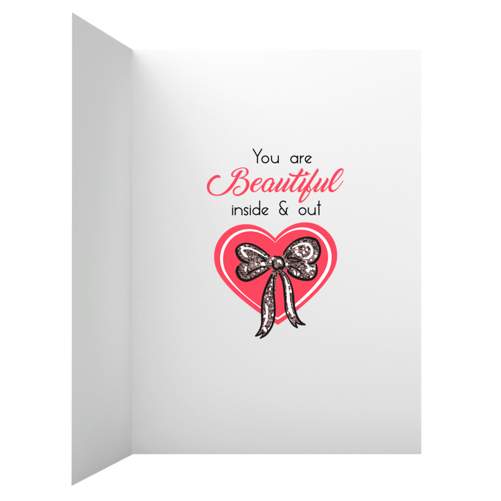 Glamorous African American Valentine's Day Girl – Black Stationery