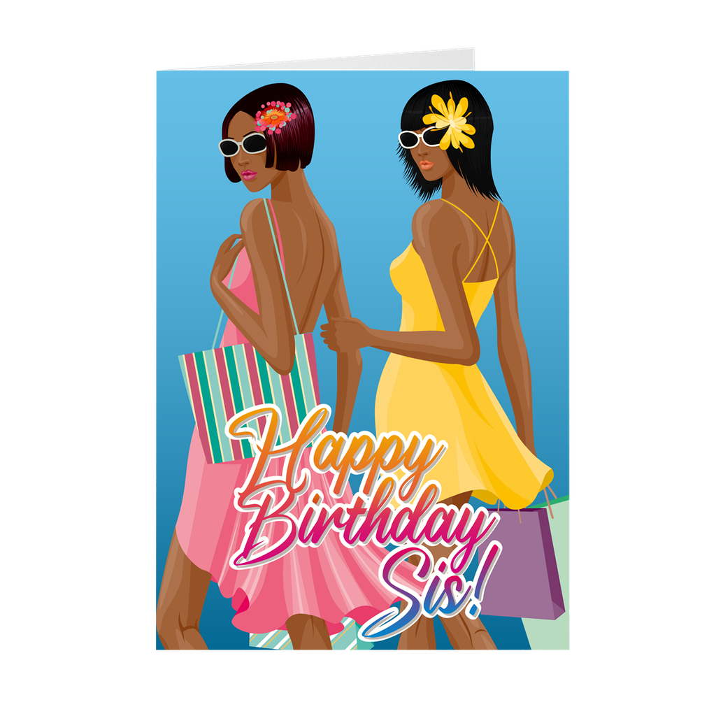 Sisters African American Birthday Greeting Cards Black Stationery