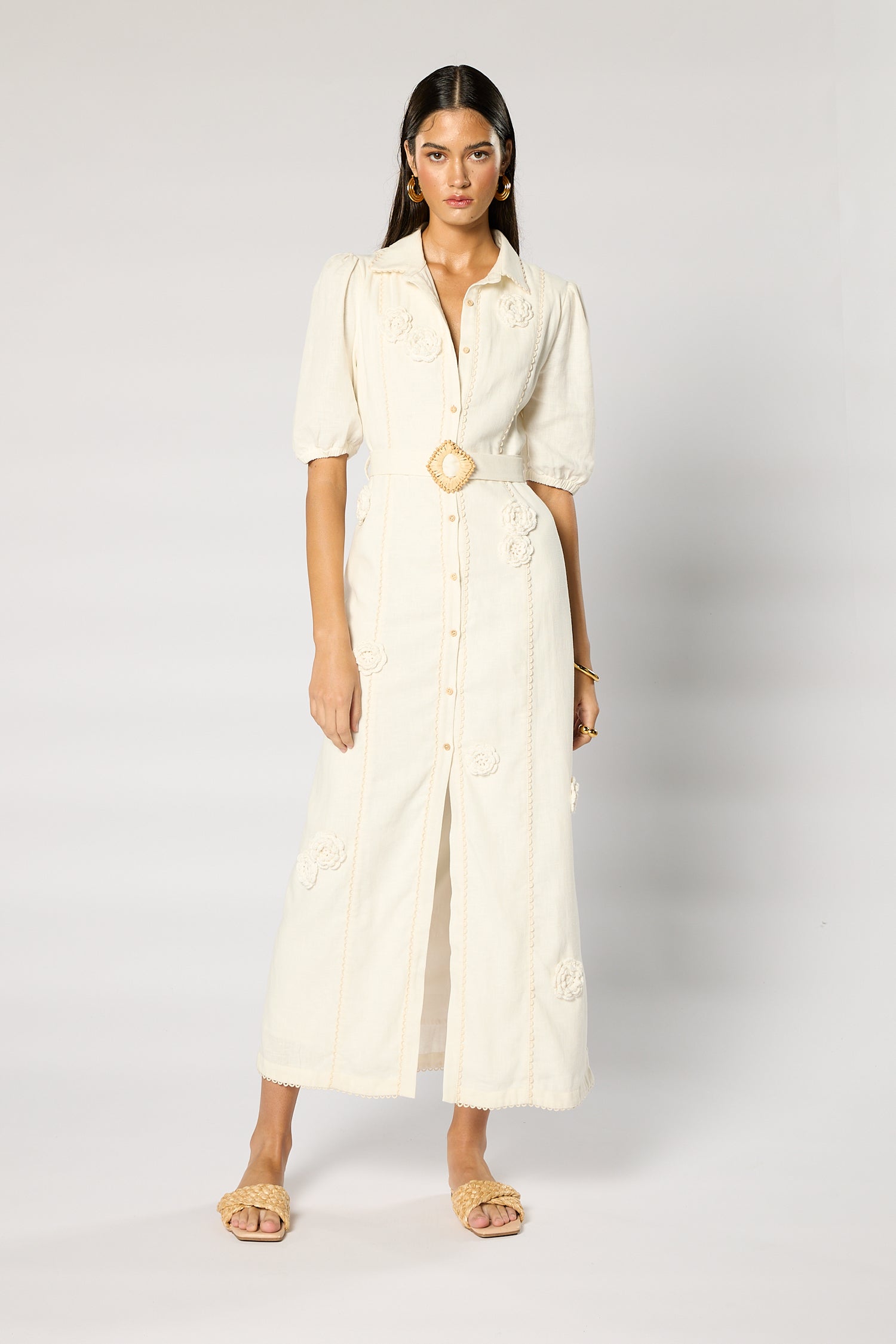 Product image for ROSALIND BELTED MIDI DRESS
