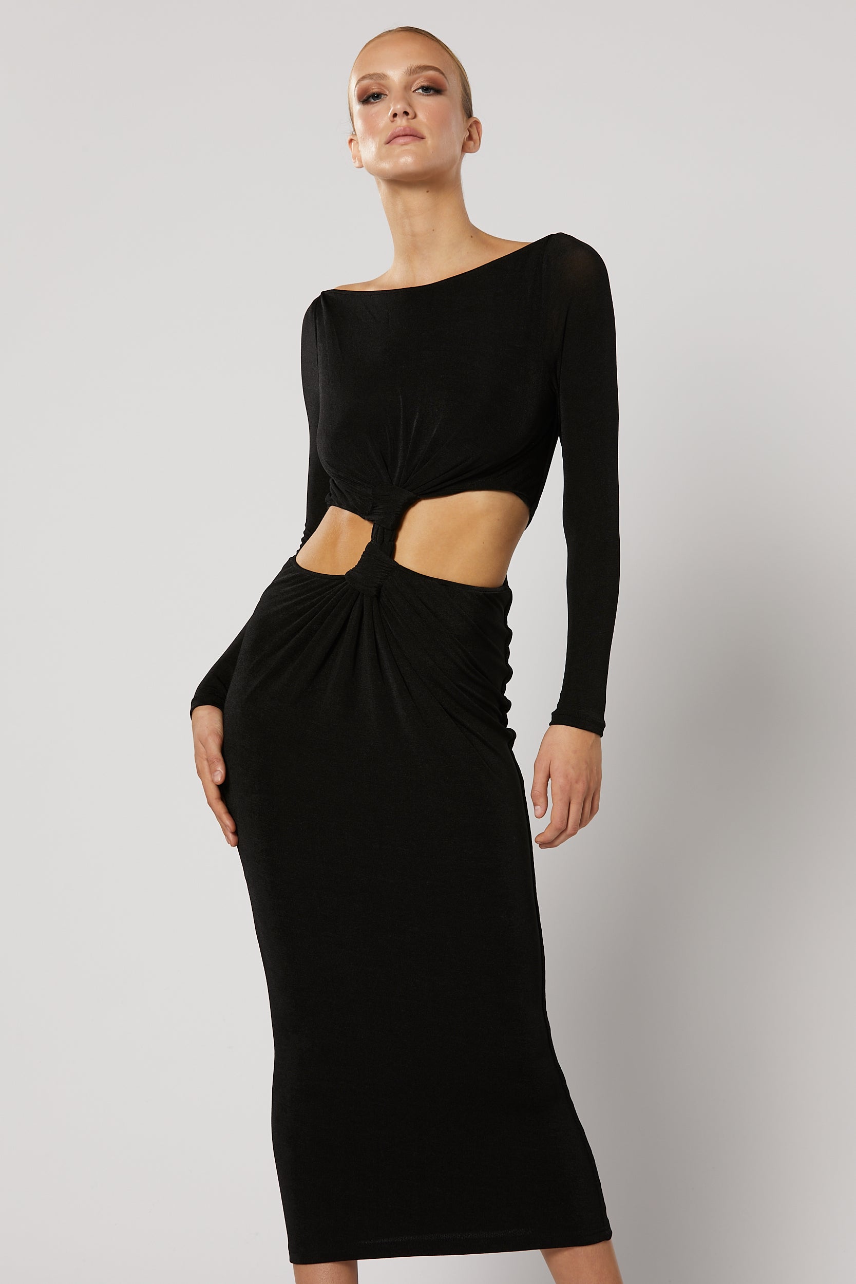 ITHACA  KNOT DRESS BLACK