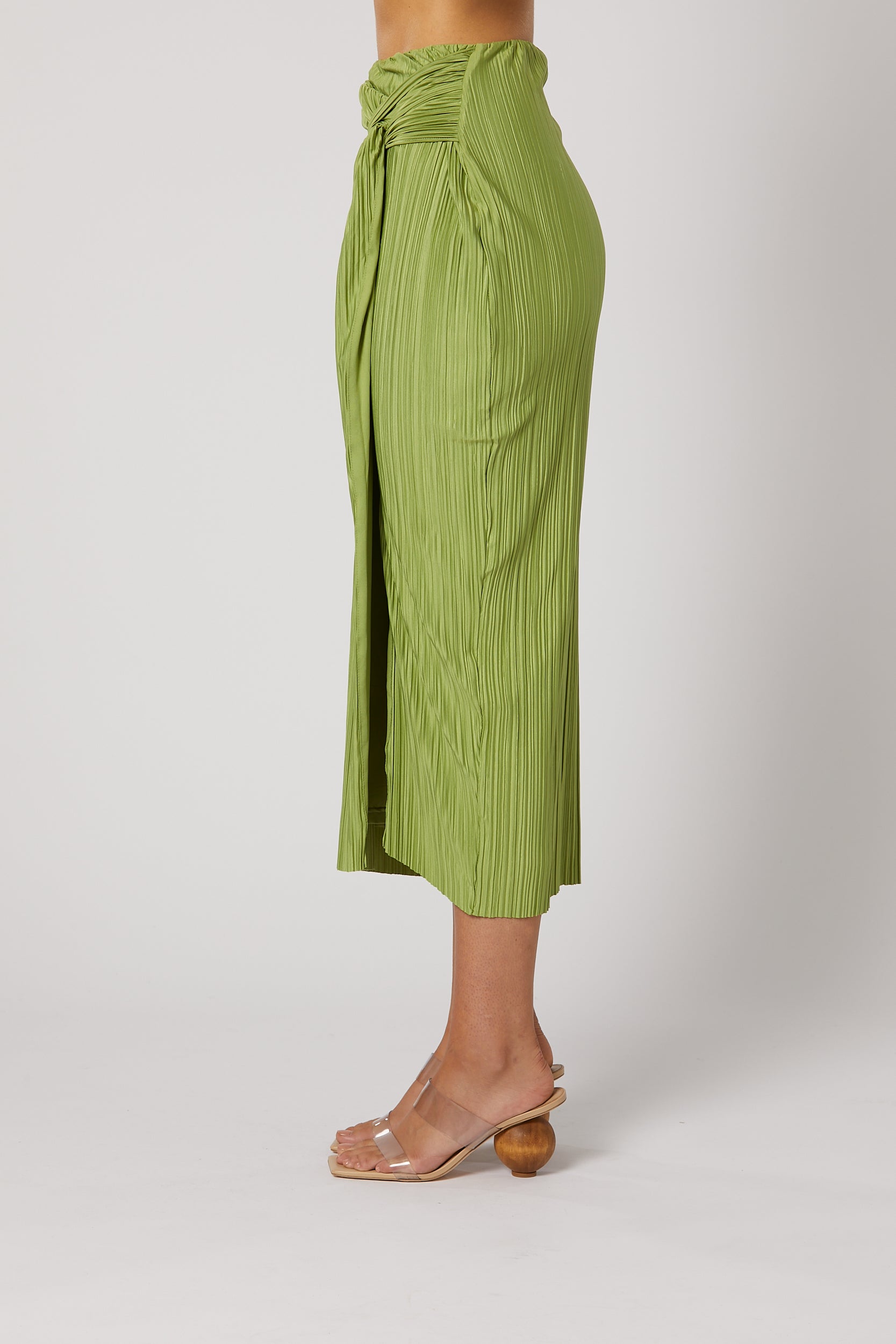 PLISSE SKIRT GREEN