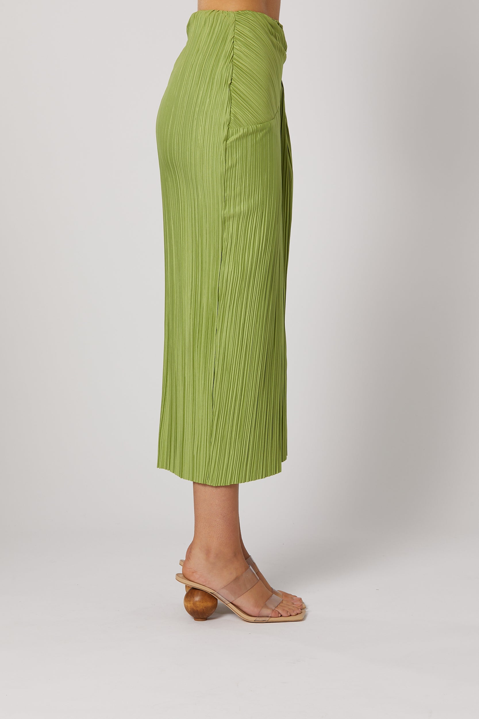 PLISSE SKIRT GREEN