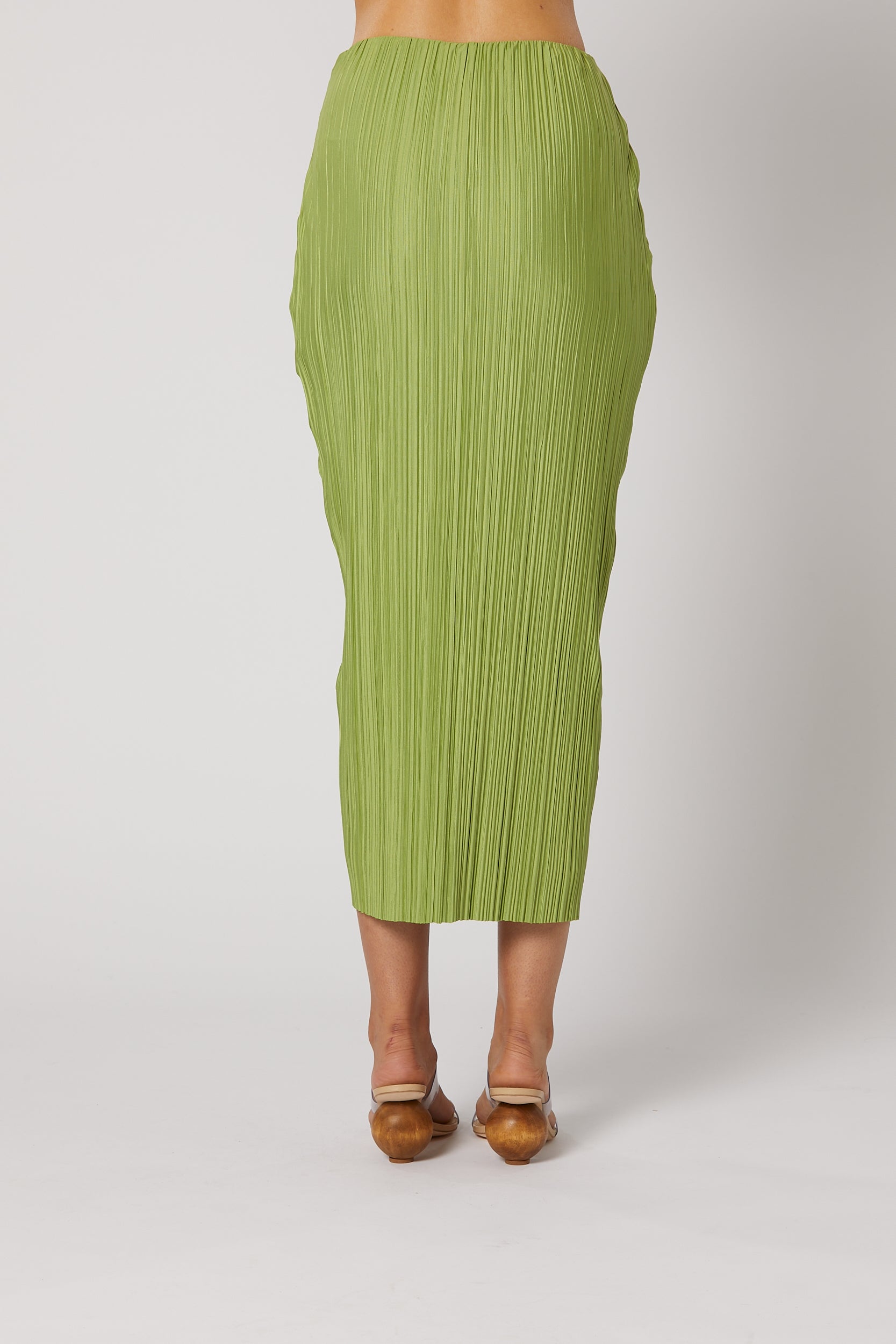 PLISSE SKIRT GREEN