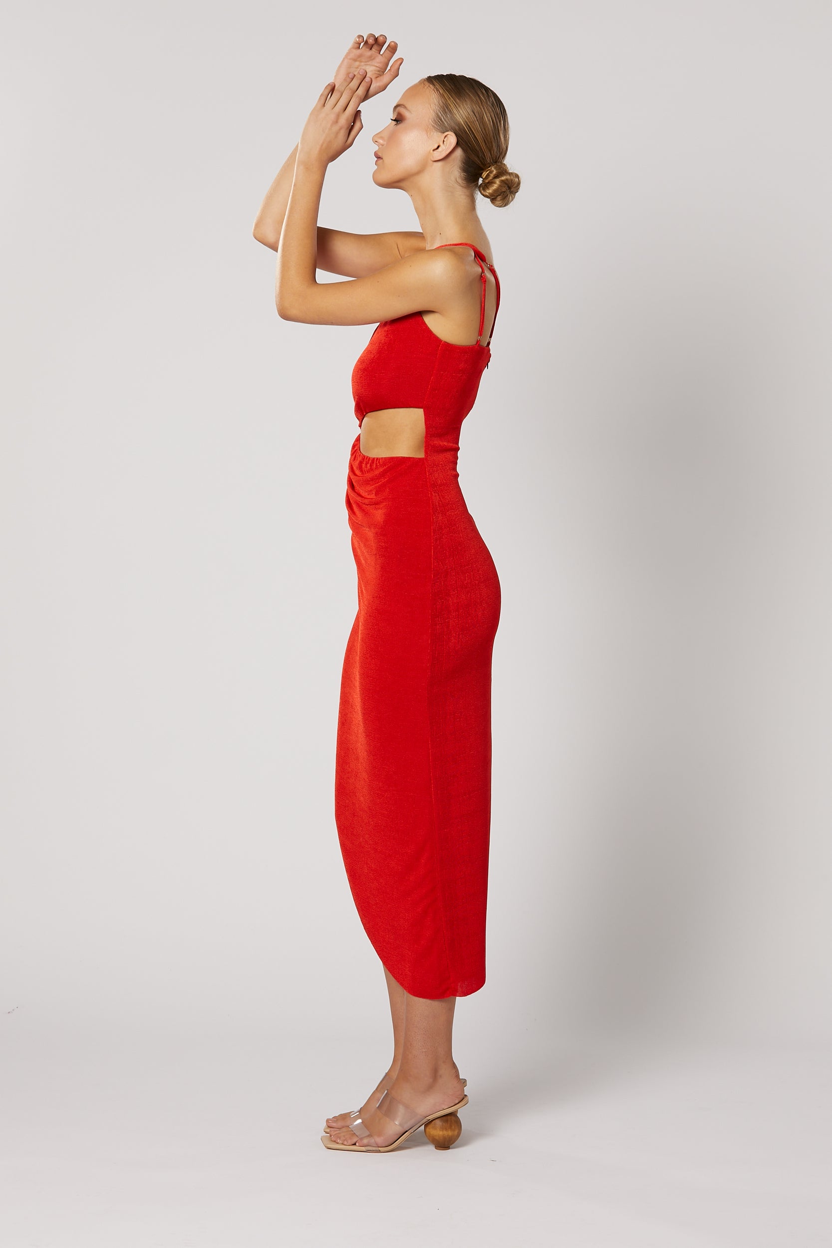 XENIA MIDI DRESS RED