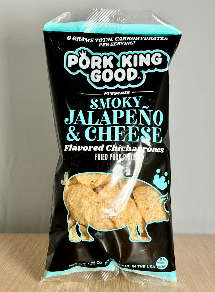 Pork King Good White Cheddar Pork Rinds (Chicharrones) Keto Friendly  Snacks, 12-Pack 1.75 oz. Bags 