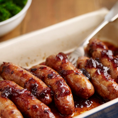 Sticky Onion Marmalade Sausages