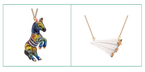 rainbow unicorn necklace, shooting star necklace. 