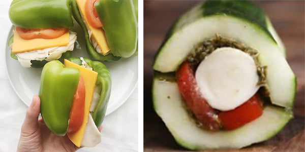 Zucchini and pepper keto-friendly sandwiches