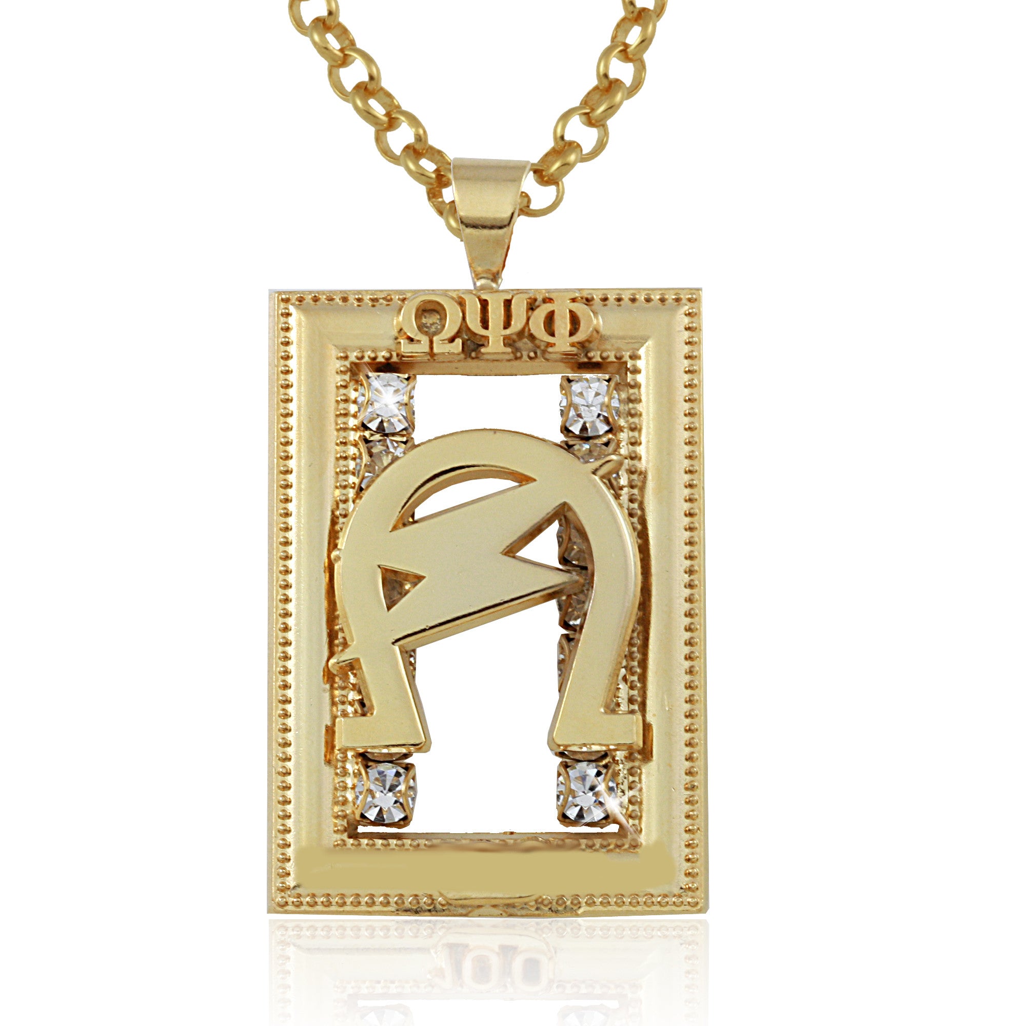 Omega Psi Phi Swarovski® Crystal Gold 