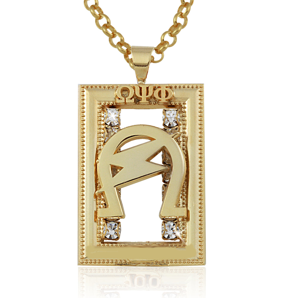 omega psi phi gold necklace