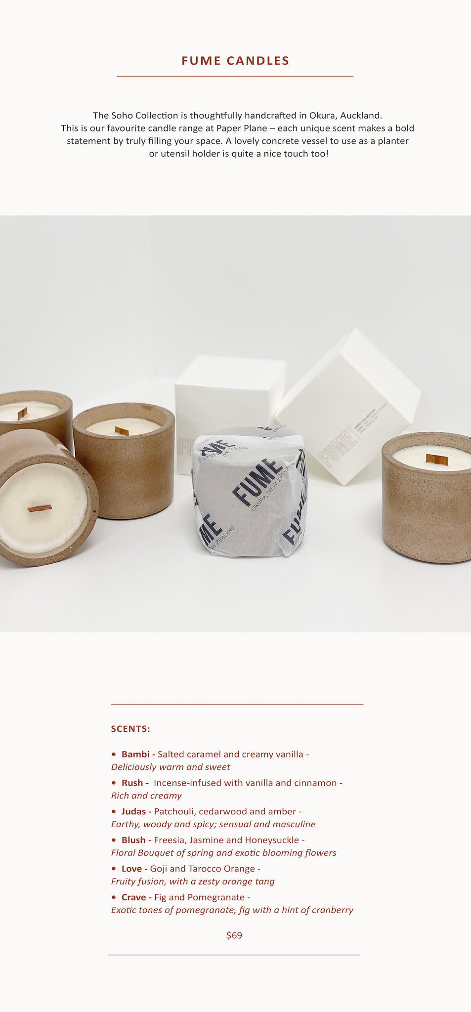 Proudly NZ Made – Fume Candles - Paper Plane Store