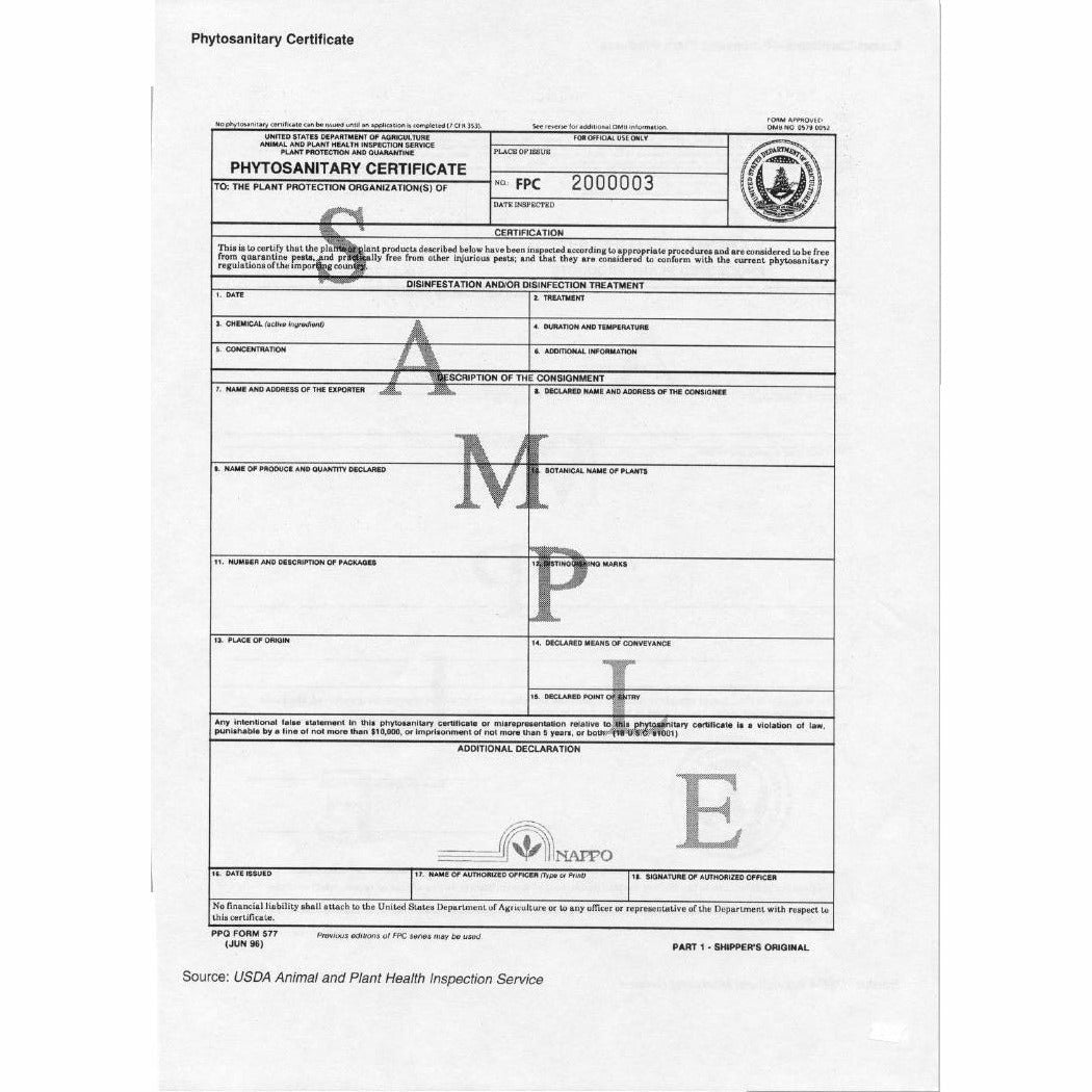 Phytosanitary Certificate  Seed World