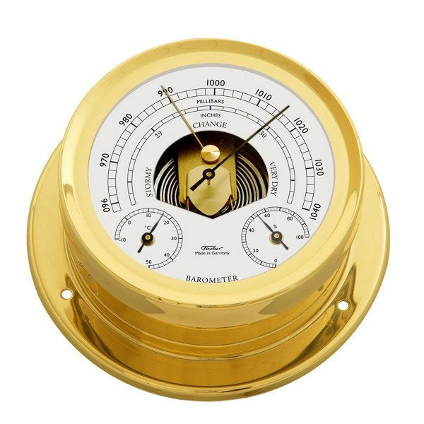 Trintec Angler Euro Fishing Barometer Polished Brass Marine Nautical  Instrument for Boat EUR-04-FB