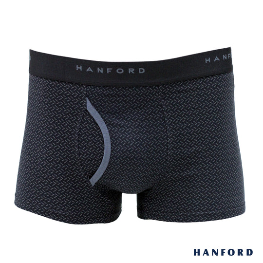 Hanford Men Cotton w/ Spandex Boxer Briefs w/ Fly Opening w/ Print Bra ...