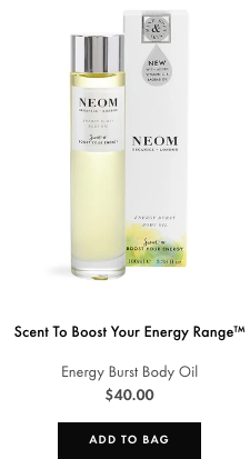 energy burst body oil