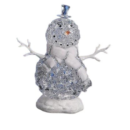 CC Christmas Decor Pack of 2 Icy Crystal Illuminated Christmas Ice Cube Snowman Figures 12.5