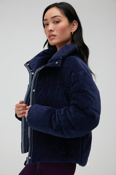 Velour Puffer Jacket