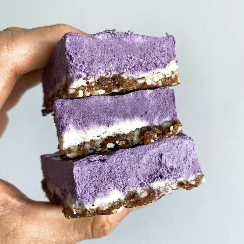 Raw Blueberry Lemon Cheesecake Bars