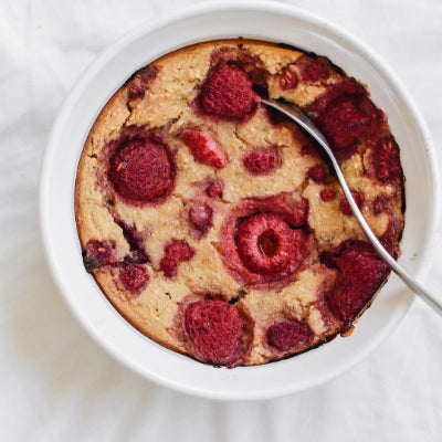 Raspberry Lemon Baked Oat Cake