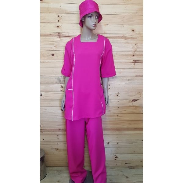 Elegant Ladies Domestic & Staff Uniform with optional matching Bucket