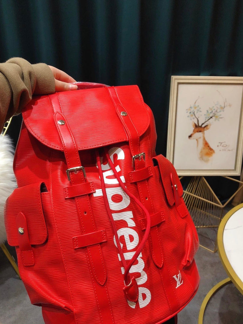 Louis Vuitton Red Supreme backpack