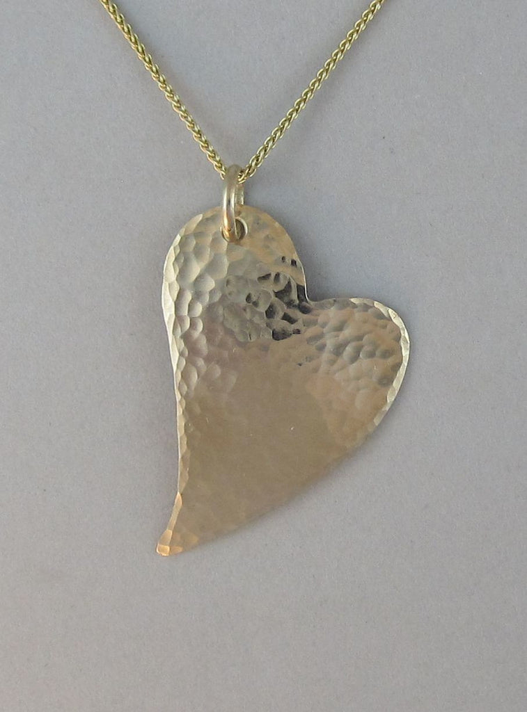 long gold heart necklace