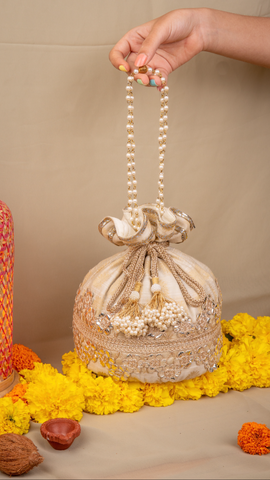 Traditional Baluchari Silk Potli Bags | A wedding Gift