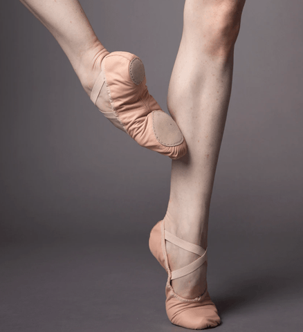 497-Soulier de Ballet Adulte enToile Extensible Double Semelles