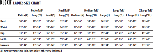 Bloch Pointe Shoe Size Chart