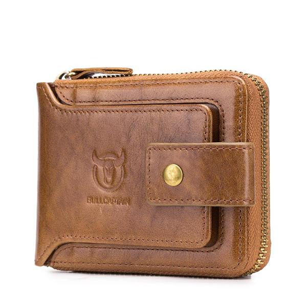 Vintage Genuine Leather 11 Card Slots Coin Bag Zipper Wallet – widezee