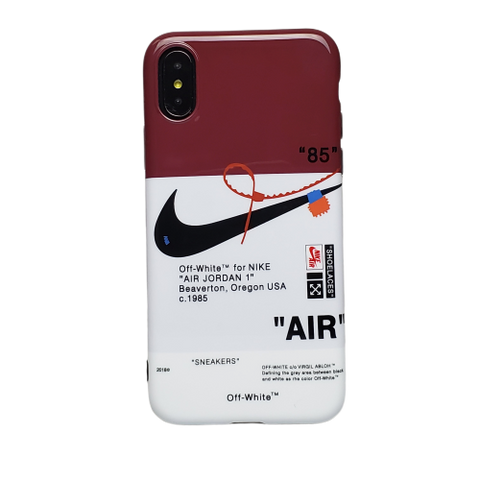 off white x swoosh clear phone case