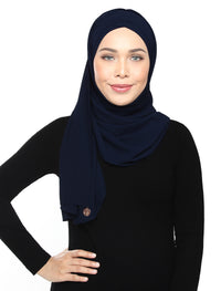 Lux Turban Chiffon Shawl - Navy