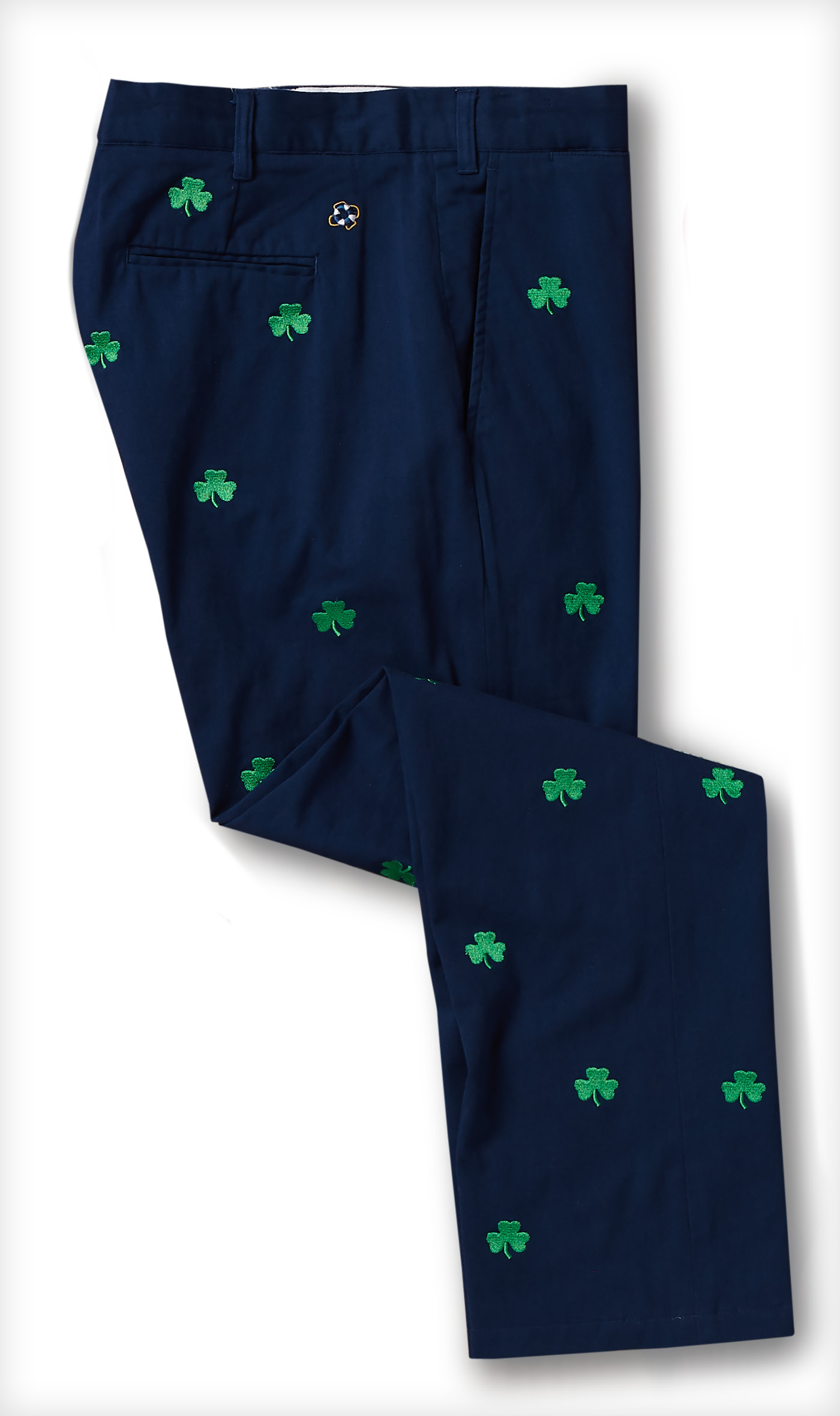 Josephs Clothier  Embroidered Shamrock Khaki Pants With Kelly Green  Shamrocks