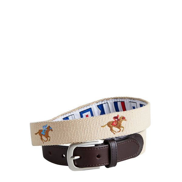Bermuda Embroidered Belt  Golf by Belted Cow Company. Made in Maine.