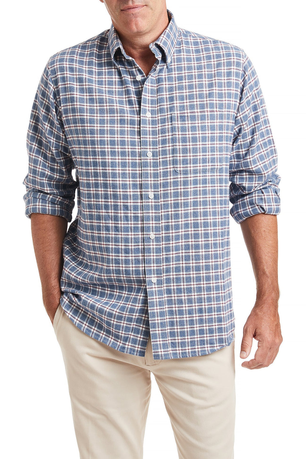 Chase Shirt Stable Tattersall Blue Flannel MENS SPORT SHIRTS Castaway ...