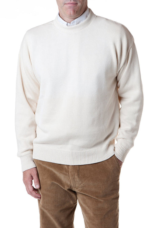 Yachtsman Crewneck Sweater Cream - MENS OUTERWEAR - Castaway Nantucket ...