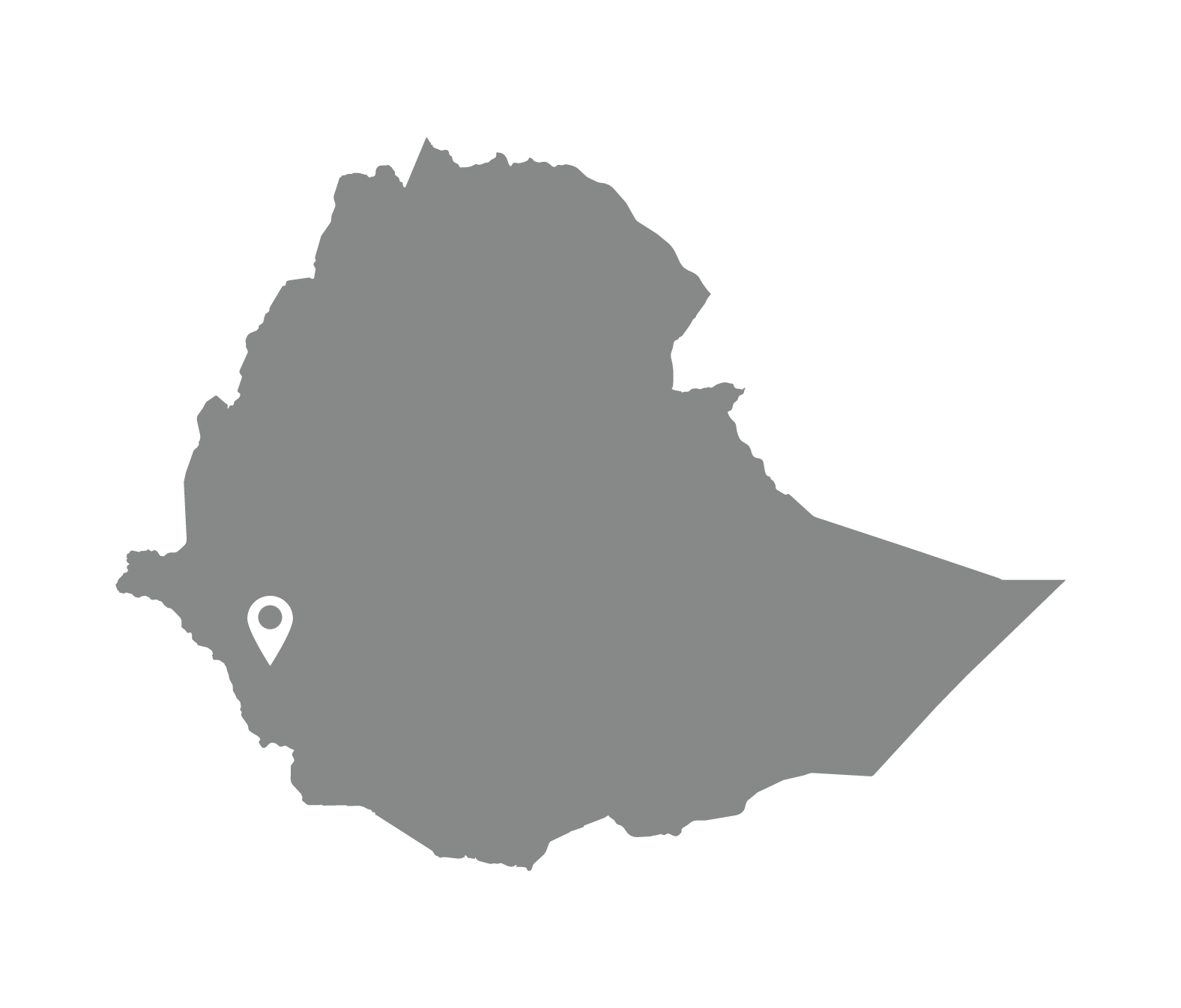 Map of Ethiopia indicating the location of the farm