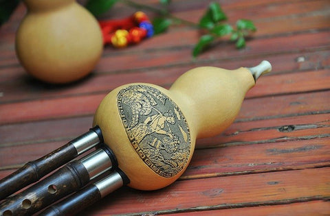 Buy Performance Level Chinese Free Reed Gourd & Bamboo Flute Hulusi Instrument