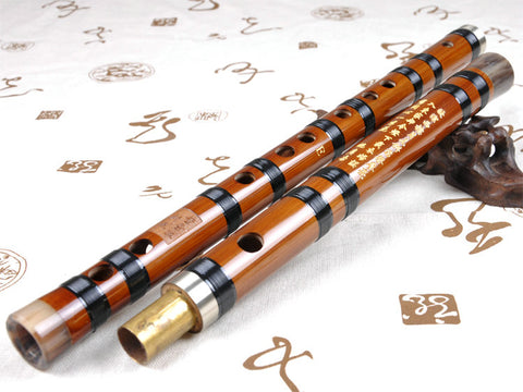 プロレベルの中国苦竹製笛子楽器二節アクセサリー付販売