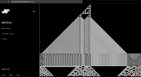 Screen Shot of korpus.everypixel.com image generated for the word matter - screen in english