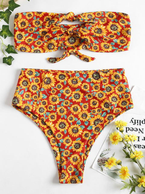 sunflower strapless bikini